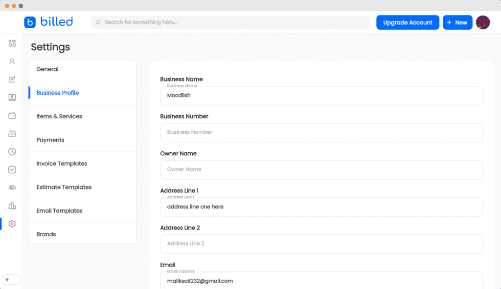 Manage Information For Each Business