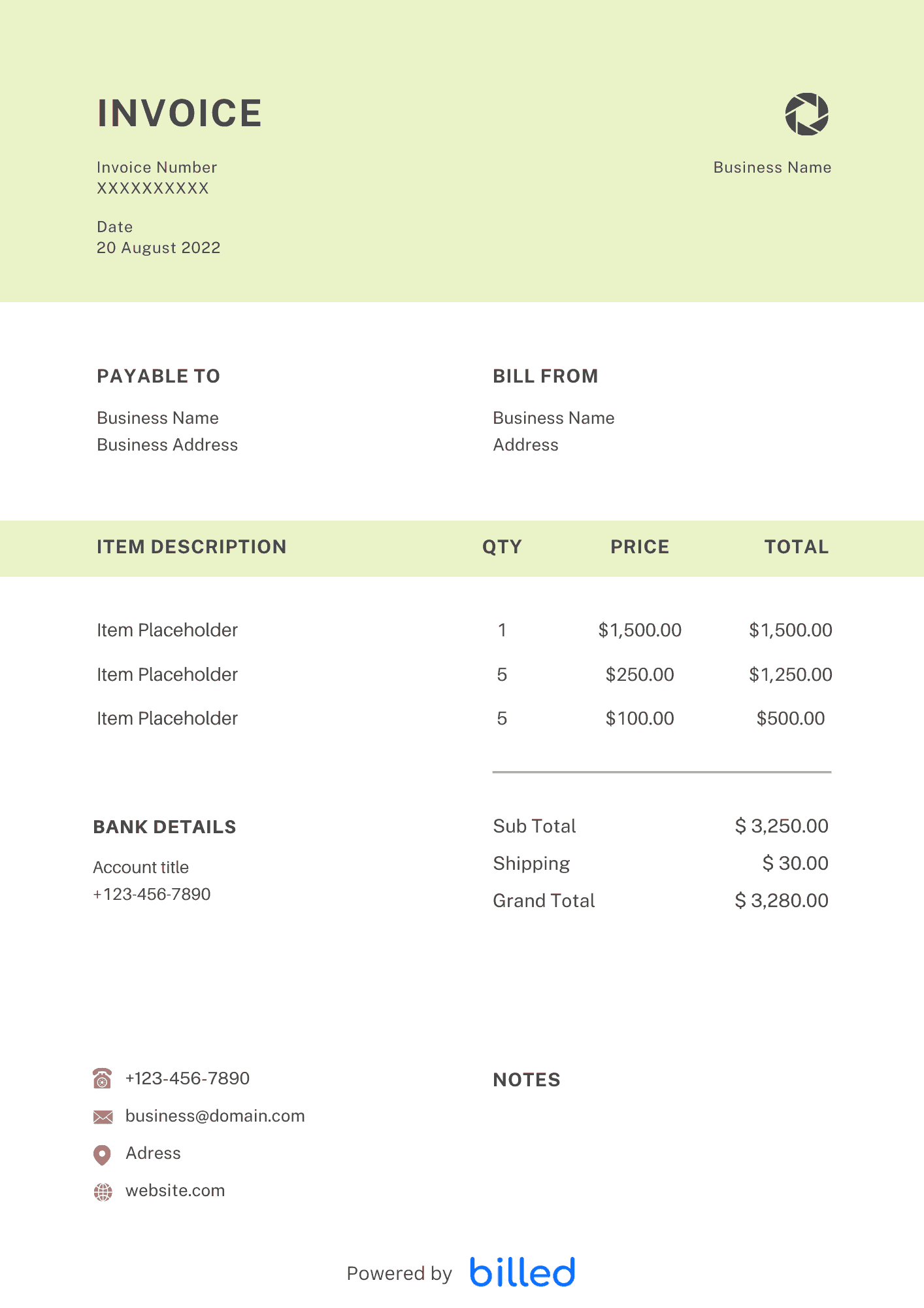 Blank Invoice Template