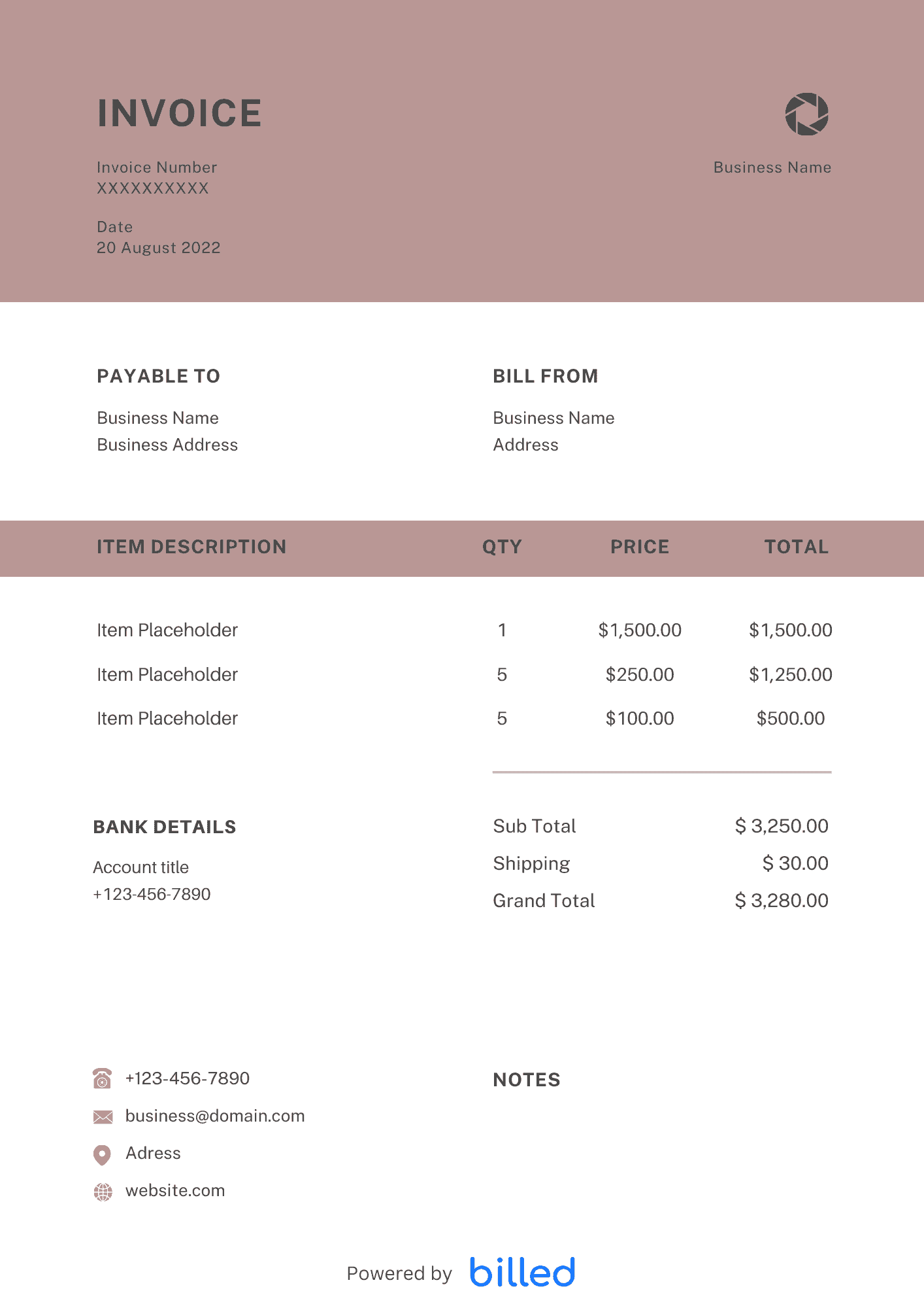 Landscaping Invoice Template