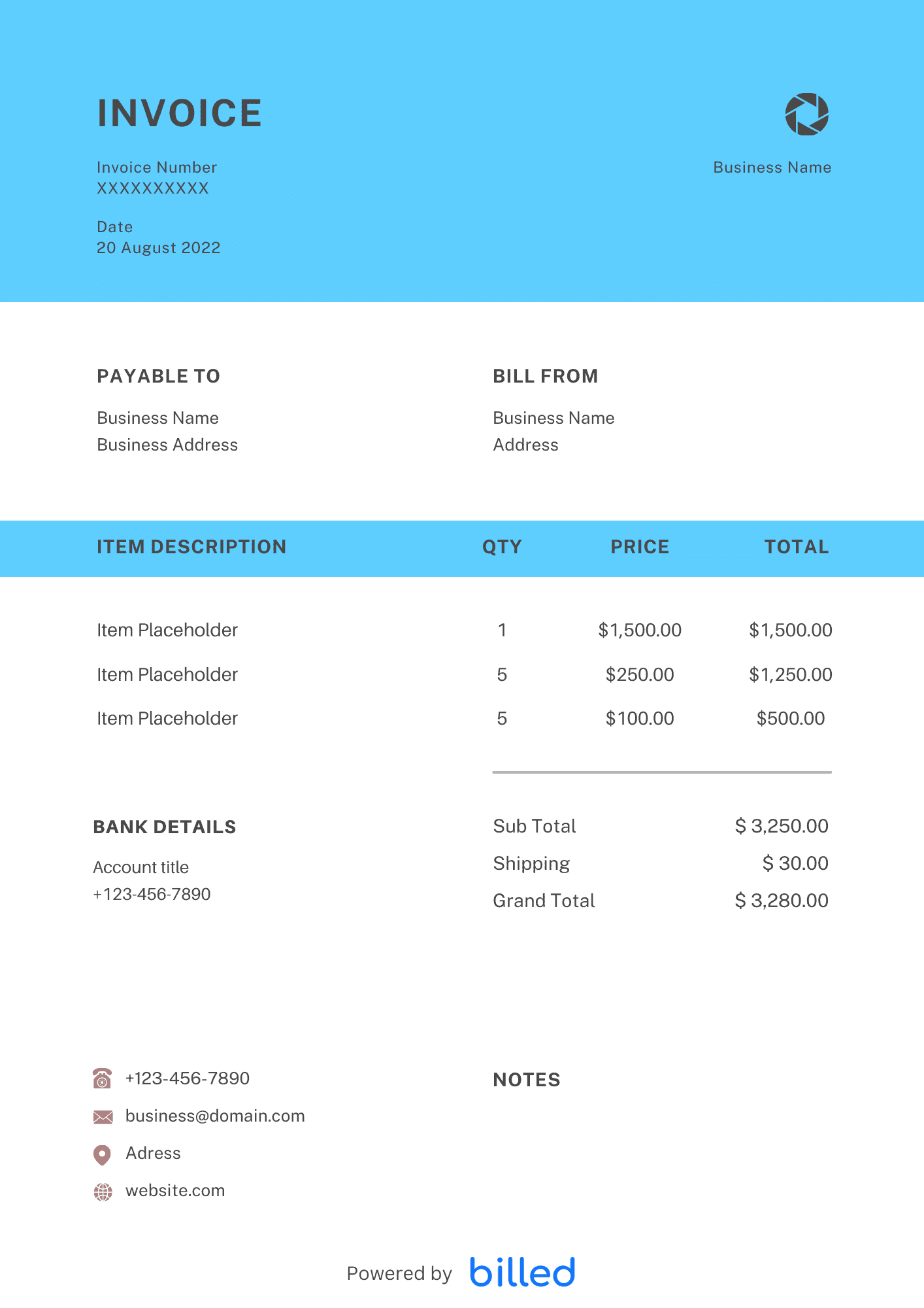 Moving Company Invoice Template
