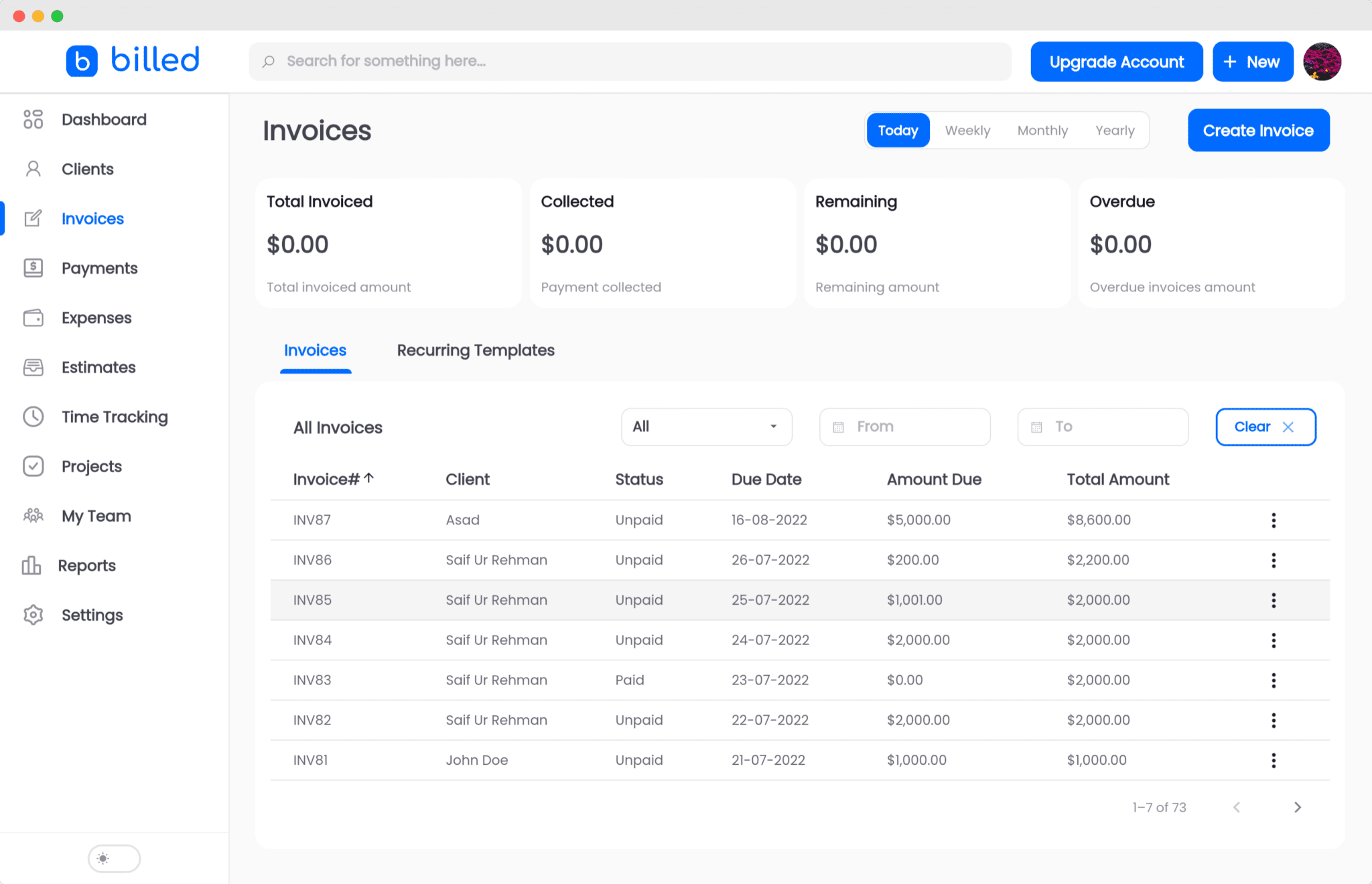 Recurring Profile/Billing