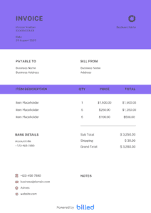 Self-Employed Invoice Template