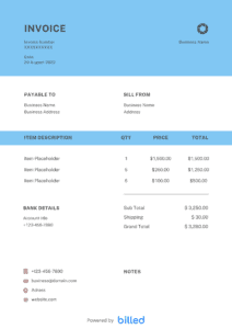 House cleaning invoice template