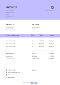 COURIER INVOICE TEMPLATE