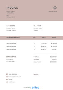 Voice Over Invoice Template