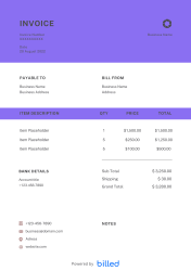 Android Development Invoice Template